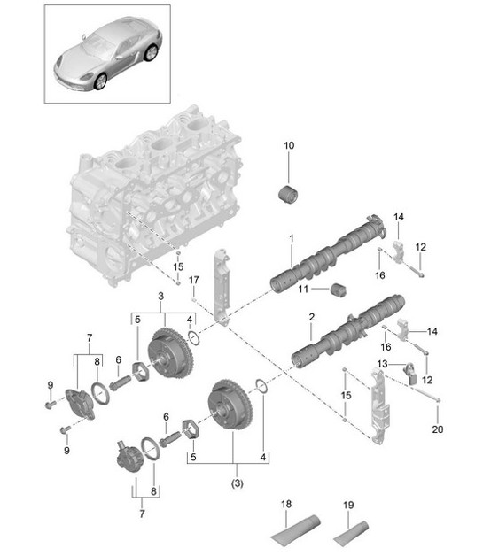 Diagram 103-010 Porsche 996 (911) (1997-2005) Engine