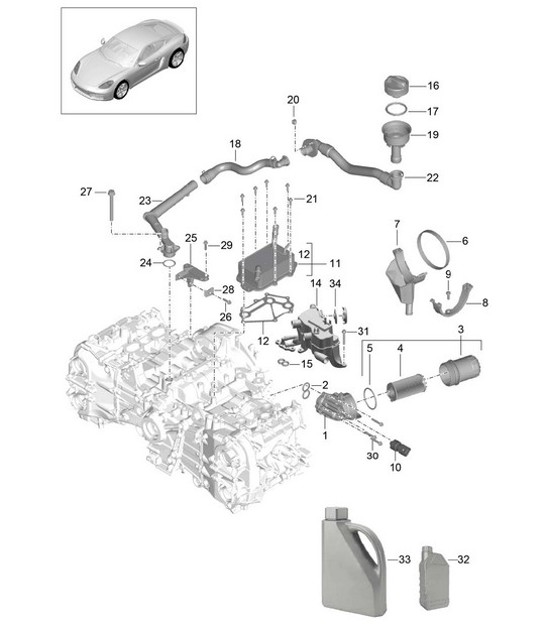 Diagram 104-005 Porsche Cayenne Turbo V8 4.8L Petrol 500HP Engine