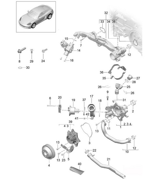 Diagram 105-000 Porsche 991 (911) MK2 2016-2019 Engine