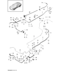 Refroidissement par eau / Pipe liquide de refroidissement / Conduite de reniflard 718C (982C) Cayman 2017>>
