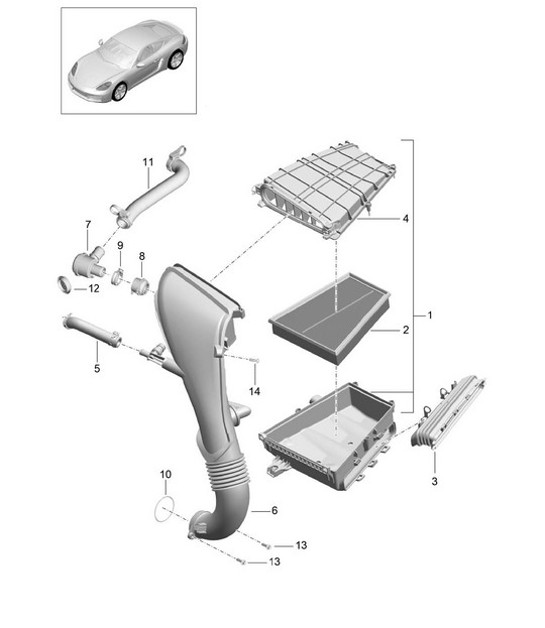 Diagram 106-000 Porsche 991 Turbo S Coupe 3.8L (580 Bhp) Engine