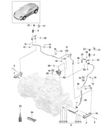 Pipe de récupération de carburant / pompe haute pression 718C (982C) Cayman 2017>>