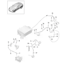 Línea de control / Presión de sobrealimentación / Bomba de refrigerante / Válvula de derivación 718C (982C) Cayman 2017>>