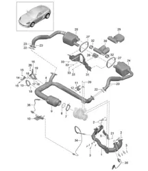 Echappement / Silencieux / Catalyseur 718C (982C) Cayman 2017>>
