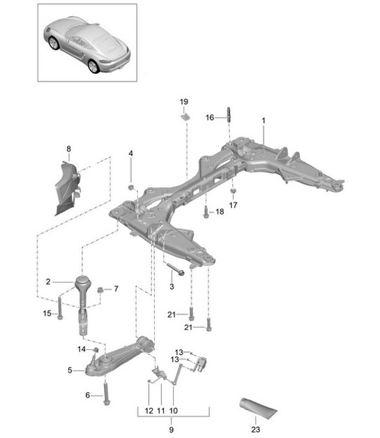 Diagram 401-000 Porsche 997 (911) MK2 2009-2012 Front Axle, Steering
