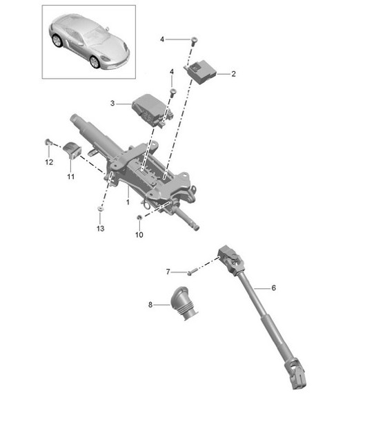 Diagram 403-060 Porsche Cayman 987C/981C (2005-2016) Front Axle, Steering 