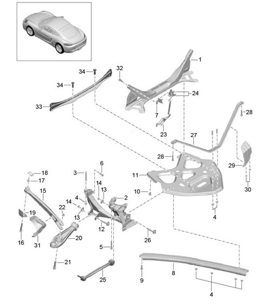 Diagram 501-000 Porsche 911 & 912 (1965-1989) Rear Axle