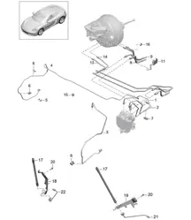 Brake lines / Front end - front - 718C (982C) Cayman  2017>>