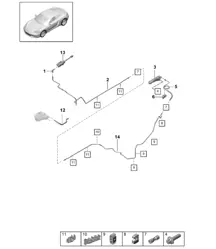 Actionnement accouplement hydraulique / Maître-cylindre d'embrayage / Cylindre récepteur d'embrayage / Durite (PR:480 manuelle 6 vitesses, 006) 718C (982C) Cayman GTS 4.0L 2017>>