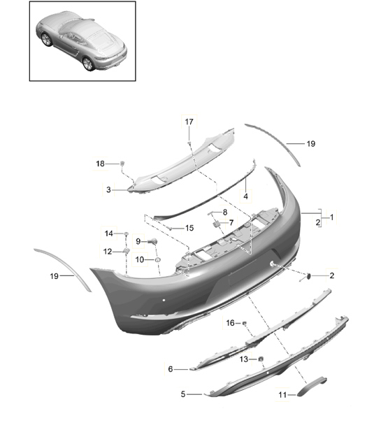 Diagram 802-021 Porsche Cayman 987C/981C (2005-2016) Body