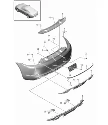 Rear bumper GTS 4.0 (PR:006) - 718C (982C) Cayman GTS 4.0L 2017>>