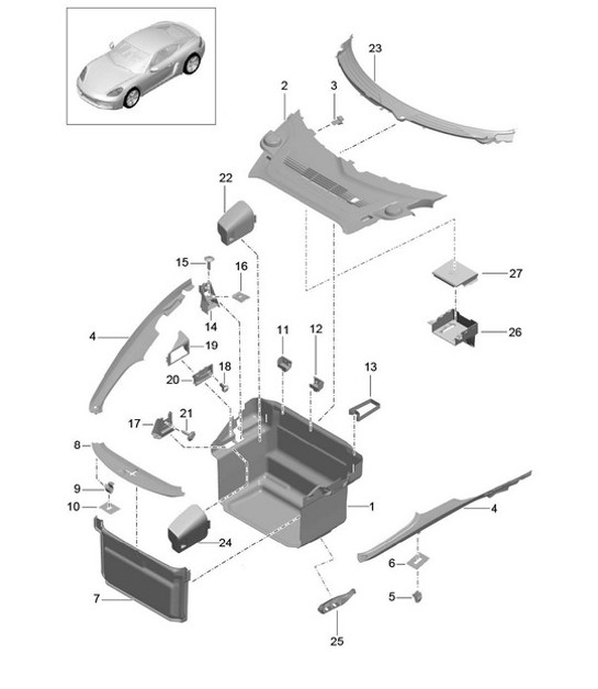 Diagram 807-000 Porsche 997 (911) MK2 2009-2012 Carrozzeria