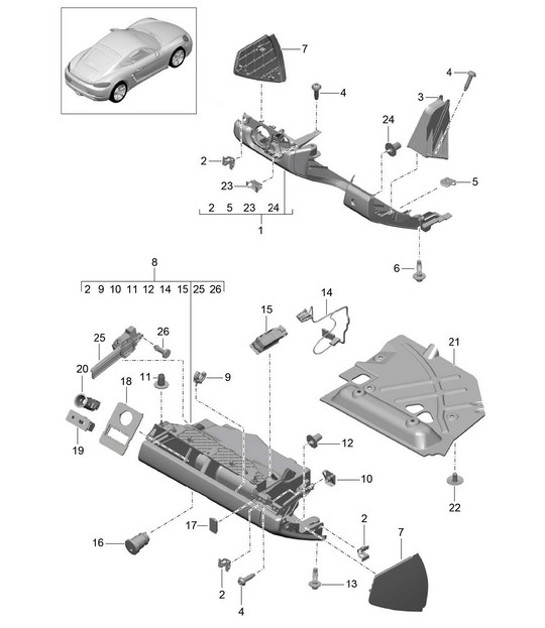 Diagram 809-010 Porsche 996 C4 3.6L 09/01-2005 Body
