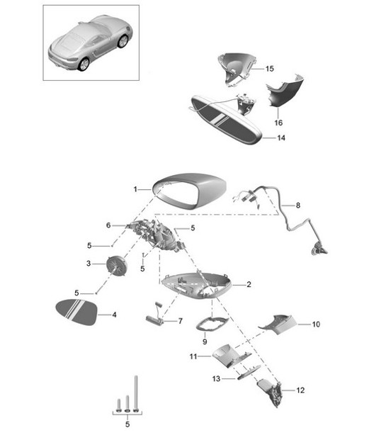 Diagram 809-050 Porsche Cayman S 3.4L 987C 2005-08 Body