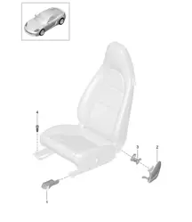 Sedile anteriore / Sedile sportivo / Sedile sportivo Plus / Sedile avvolgente / Assetto / Guida (PR:313,314, 317,318,321, 322,323,324, 388,389) 718C (98C) Cayman 2017>>