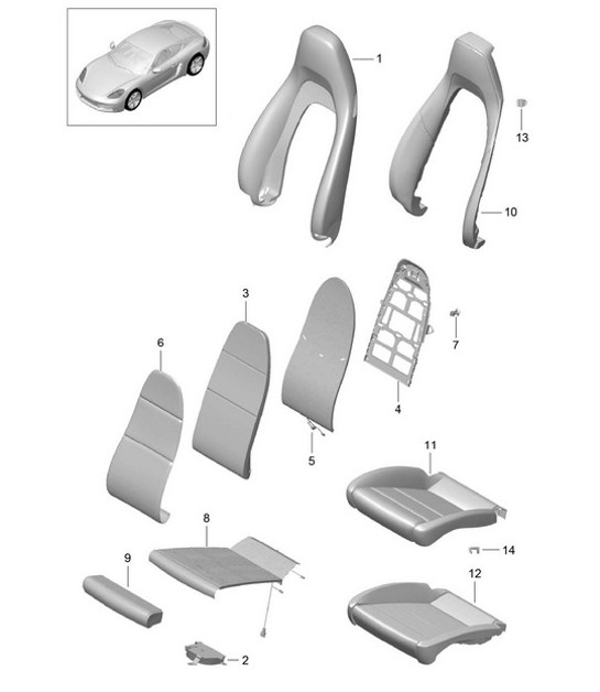 Diagram 817-017 Porsche Cayman S 3.4L 987C 2005-08 Body
