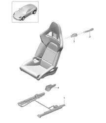 Schalensitz / Klappsitz (komplett) (PR:388,389) 718C (982C) Cayman 2017>>