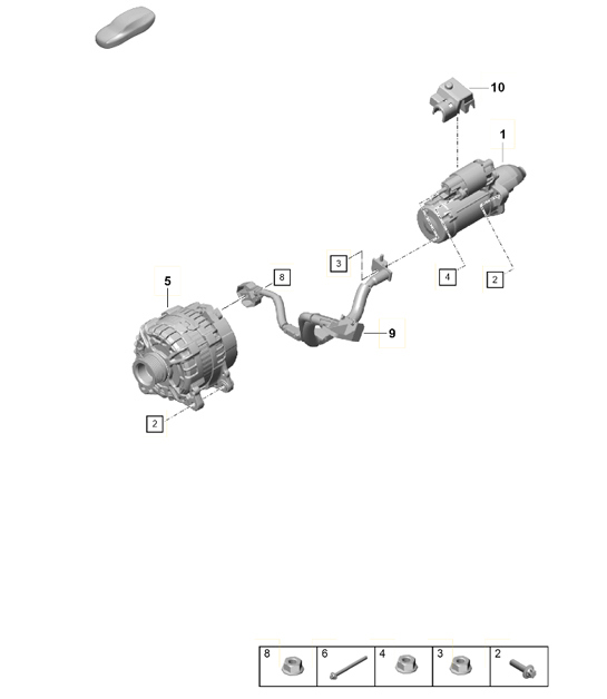 Diagram 902-004 Porsche Cayenne 9PA (955) 2003-2006 Electrical equipment
