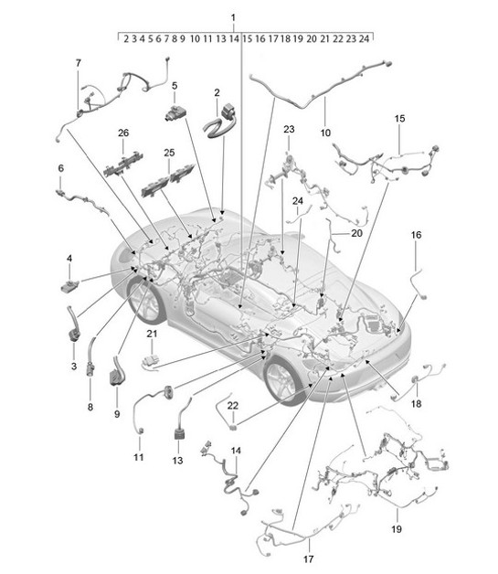 Diagram 902-010 Porsche Panamera 970 MK1 (2009-2013) Electrical equipment