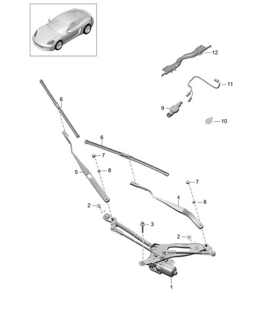 Diagram 904-000 Porsche Cayman 2.7L 987C 2006-08 Electrical equipment
