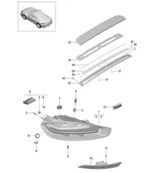 Rear light / Licence plate light / Additional brake light / Rear fog light 718C (982C) Cayman 2017>>