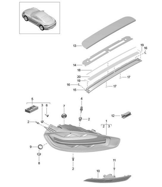 Diagram 905-005 Porsche Cayenne 9PA (955) 2003-2006 Electrical equipment
