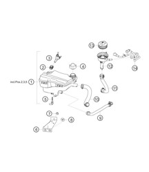 Circuito di raffreddamento del vaso di espansione 982 Cayman GT4 Clubsport 2019-2020 Circuito di raffreddamento del vaso di espansione 982 Cayman GT4 Clubsport 2019-2020