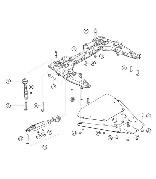 Diagram 4.4-01 Porsche 996 C4S 3.6L 09/01-2005 Front Axle, Steering 