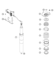 Jambe de suspension avant compétition 982 Cayman GT4 Clubsport 2019-2020