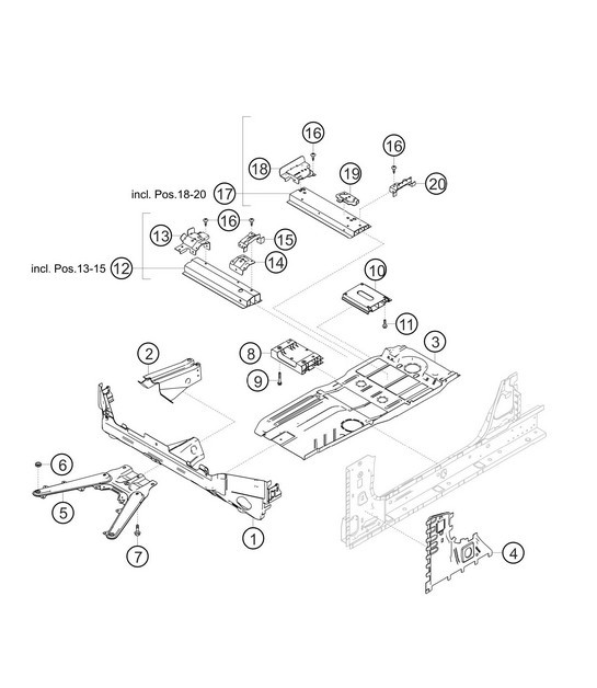 Diagram 8.8-03 Porsche Cayenne 9PA1 (957) 2007-2010 Body