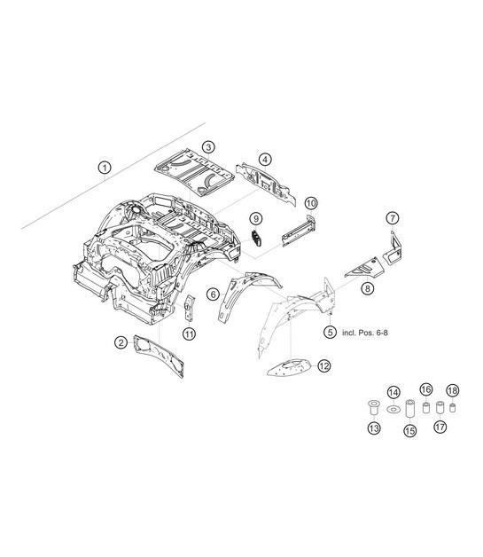 Diagram 8.8-04 Porsche Cayman 718 (982) 2017>> Karosserie