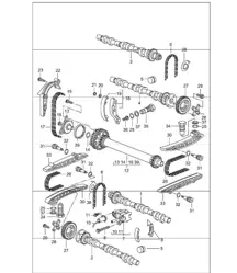 mécanisme d'entraînement d'arbre à cames 986 Boxster 1997-04