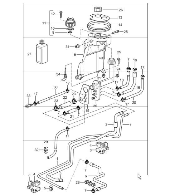 Diagram 105-20 Porsche Cayman S 3.4L 987C 2005-08 Engine