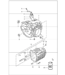 replacement transmission, transmission case for 986 Boxster  G86.00  M481 (5-th Speed Manual Transmission) 1997-04