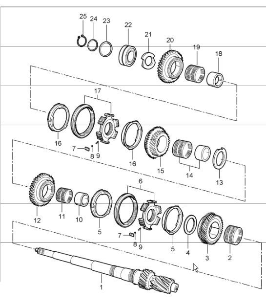 Diagram 303-01 Porsche Cayman S 3.4L 987C 2005-08 Transmission