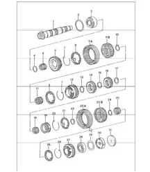 gears and shafts M481 (5th-speed manual transmission) for 986 Boxster G86.00 UPTO 1999 and 986 Boxster G86.01 2000 ONWARDS