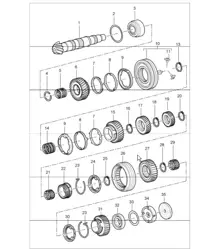 gears and shafts 986 Boxster G86.01 M481 (5th-speed manual transmission) 1997-04