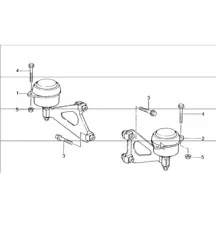 transmission manuelle : suspension de transmission, joint fileté, moteur pour 986 Boxster G86.01 JUSQU'À 1999 et 986 Boxster G86.01 à partir de 2000