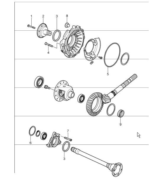 Diagram 320-03 Porsche Boxster 986/987/981 (1997-2016) Transmission