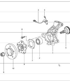 wheel carrier, wheel hub 986 Boxster 1997-04 wheel carrier, wheel hub 986 Boxster 1997-04