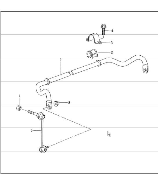 Diagram 402-05 Porsche Macan (95B) MK1 (2014-2018) Front Axle, Steering 
