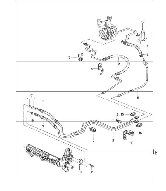 Diagram 403-01 Porsche Cayenne 92A (958) 2010-2017 Front Axle, Steering 