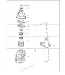 shock absorber coil spring 986 Boxster 1997-04 shock absorber coil spring 986 Boxster 1997-04