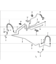brake line, underbody, rear axle, vacuum line 986 Boxster 1997-04