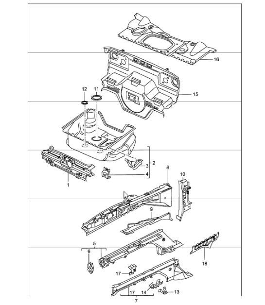 body front section single parts 986 Boxster 1997-04