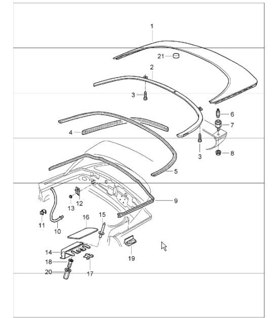 Diagram 811-13 Porsche Cayman 987C/981C (2005-2016) Body
