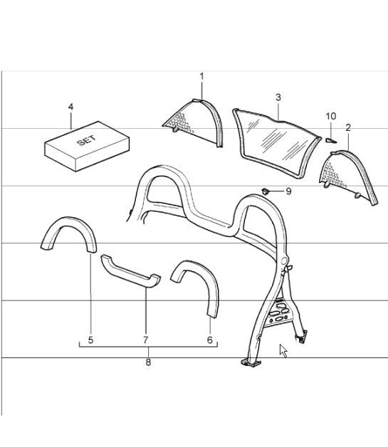 Diagram 812-01 Porsche Boxster 986/987/981 (1997-2016) Body