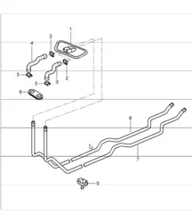 heating system 1, feed line, return line 986 Boxster 1997-04