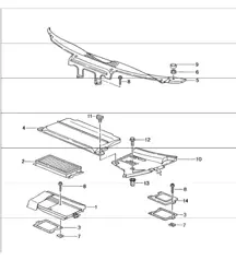 particle filter, cowl panel covering 986 Boxster 1997-04