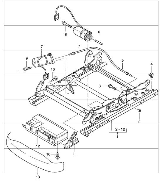 seat adjuster, comfort seat 986 Boxster 1997-04